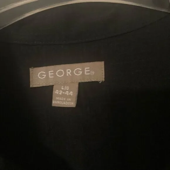 GEORGE Tropical Beer Bottle Hawaiian Button Down Shirt Black L 42-44 - Picture 9 of 10